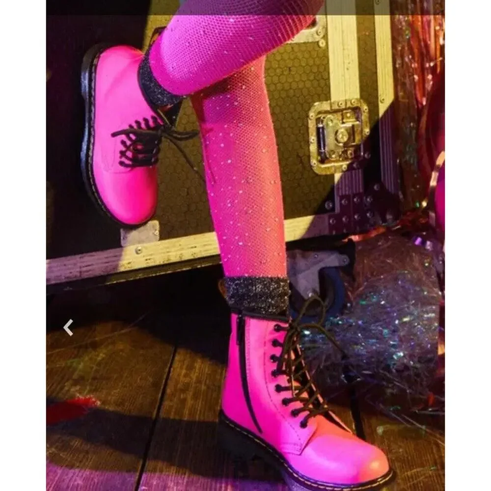 Dr Martens Boots Kids 10 Pink Lace Up Girls Toddler Combat Shoes 1460 T